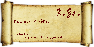 Kopasz Zsófia névjegykártya