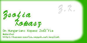 zsofia kopasz business card